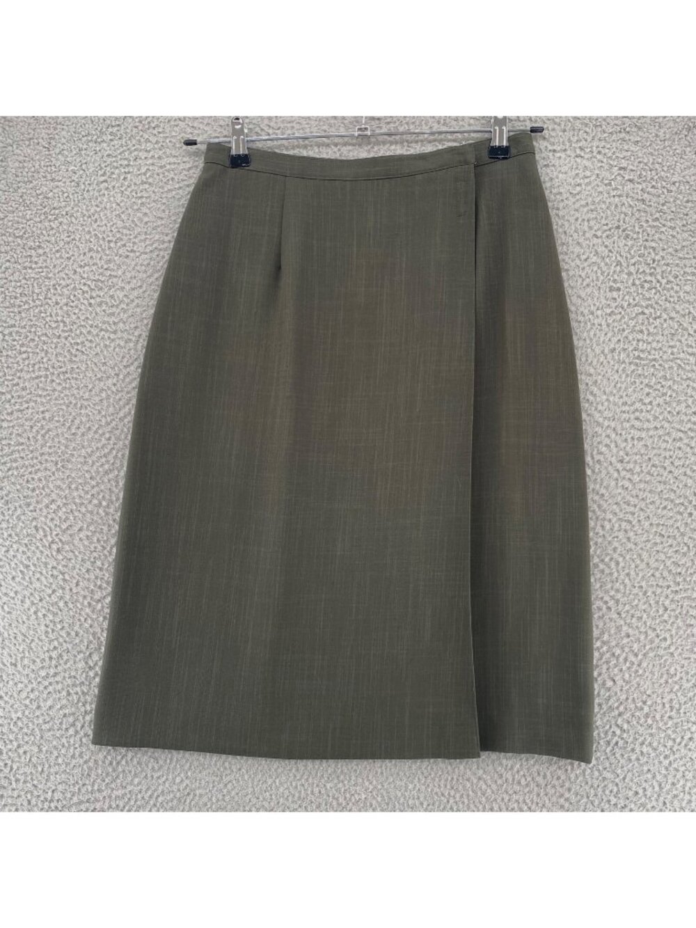 Kasper & Company Skirt Womens 10 Taupe Wrap Knee Length Straight & Pencil Career